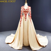 

Morocco Caftan Dubai Saudi Arabia Evening Dresses Long Sleeve Beaded Prom Gowns Formal Evening Gowns Party Dress Maternity Dress