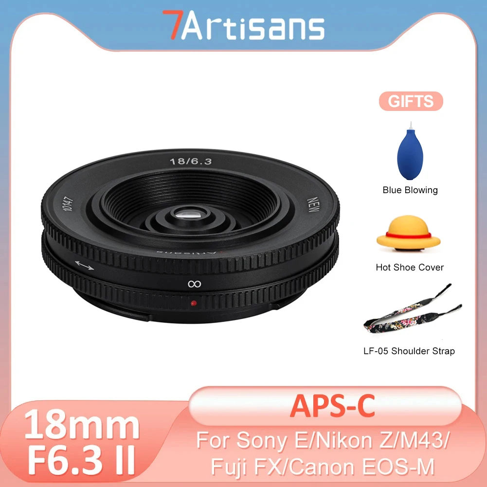 7 Artigiani 18Mm F6.3 Mark Ii Obiettivo Ultrasottile Aps-C Per Sony E A6000 Zve10 Fuji Xf X-T3 Xt10 Nikon Z Zfc Canon Eos M M50 Macro 4/3