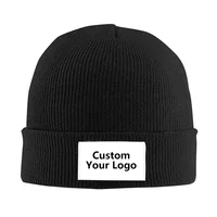Unisex Couple Knitted Beanie-Cuffed Warm Winter Skull Cap with Custom Logo Embroidery for Outdoor Casual Daily Accessories