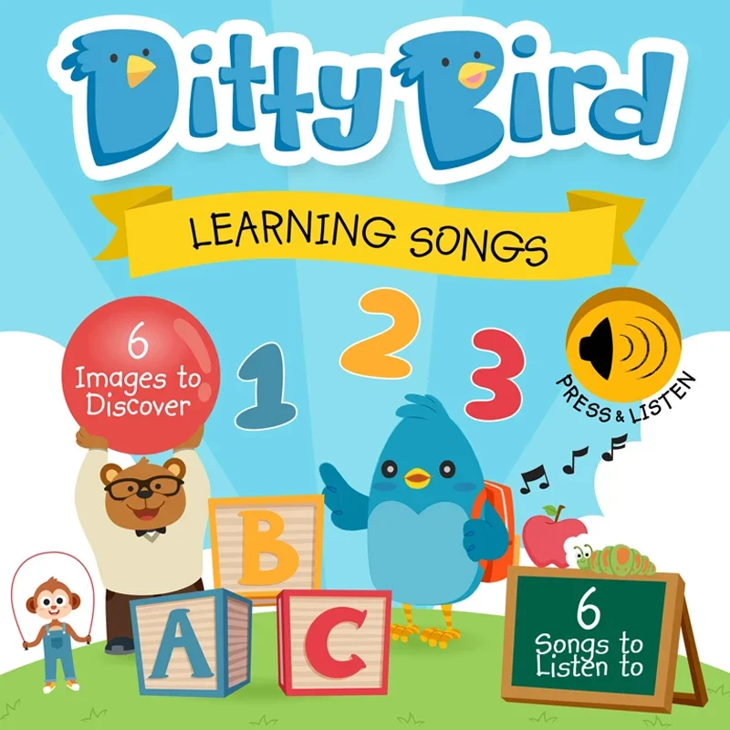 

Ditty Bird Musical Books for Toddlers Fun Children Nursery Rhyme Alphabet Book with Sound Interactive Books for 1 to 3 Year Olds