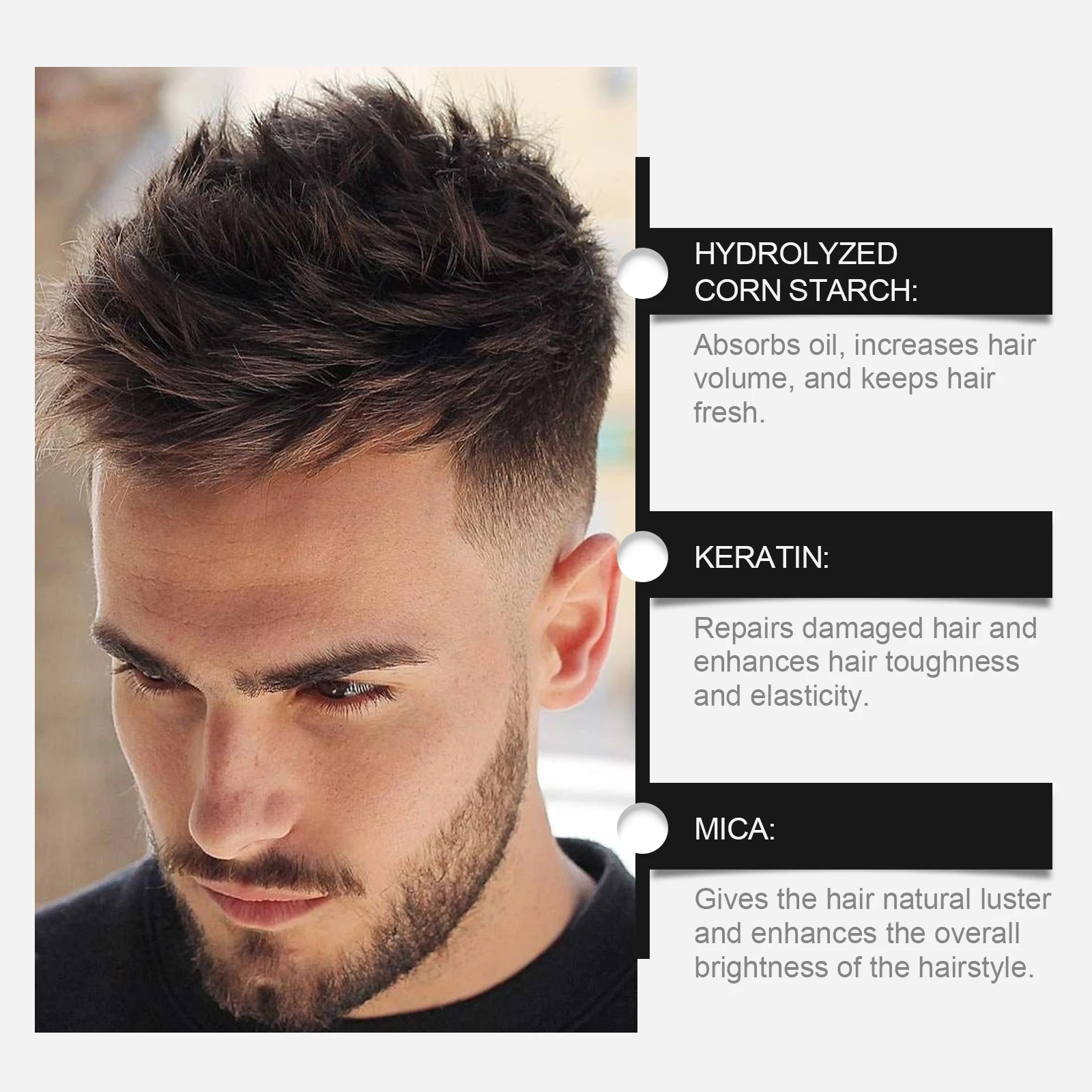 Hair Styling Powder Matte Puff Powder Fluffy Easy To Apply For Lazy People High Skull Top Oil Control Suitable For Men & Women 4