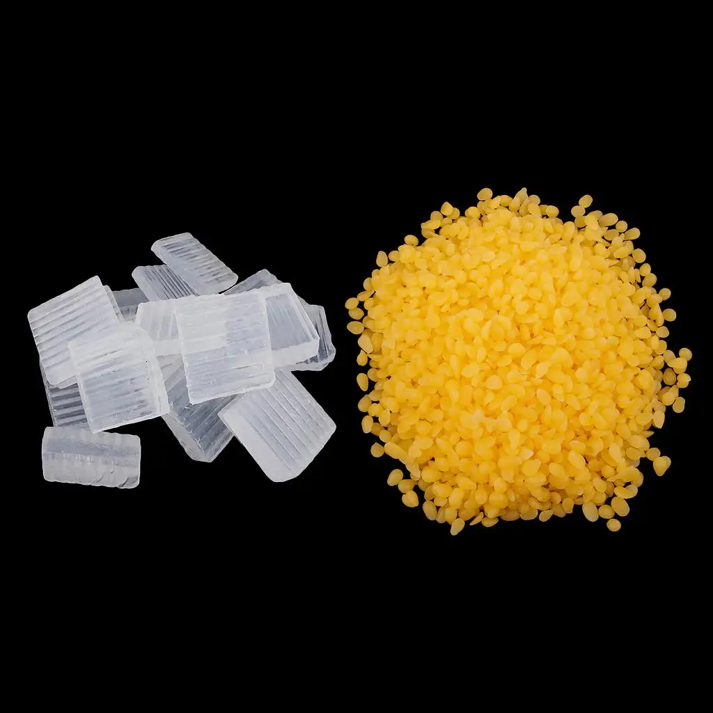 White Melt and Pour Soap Base 1kg + 100g Pure Natural Bees Wax Pastilles Yellow Pellets for Handmade Soap Making Supplies