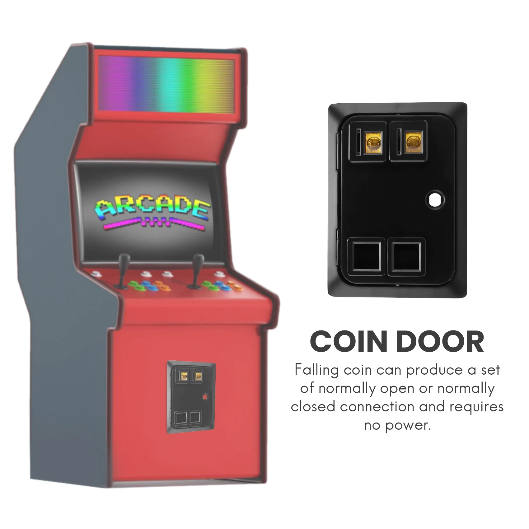 Arcade Game Machine Two Entry Coin Door 2-SLOT Coin Door for Pinball Game Machine