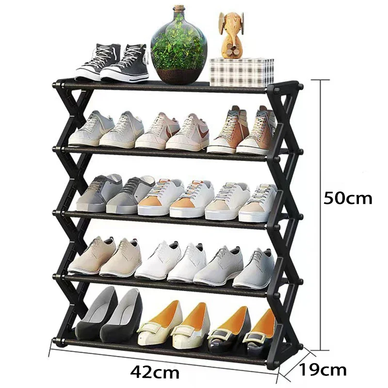 Shoe Rack Shoe Organizer Simple Fashion Shoe Rack 4-5Layer Trapezoidal Shoes Organizer Stand Holder Living Room Space Saving Modern Assembled Shoe Rack