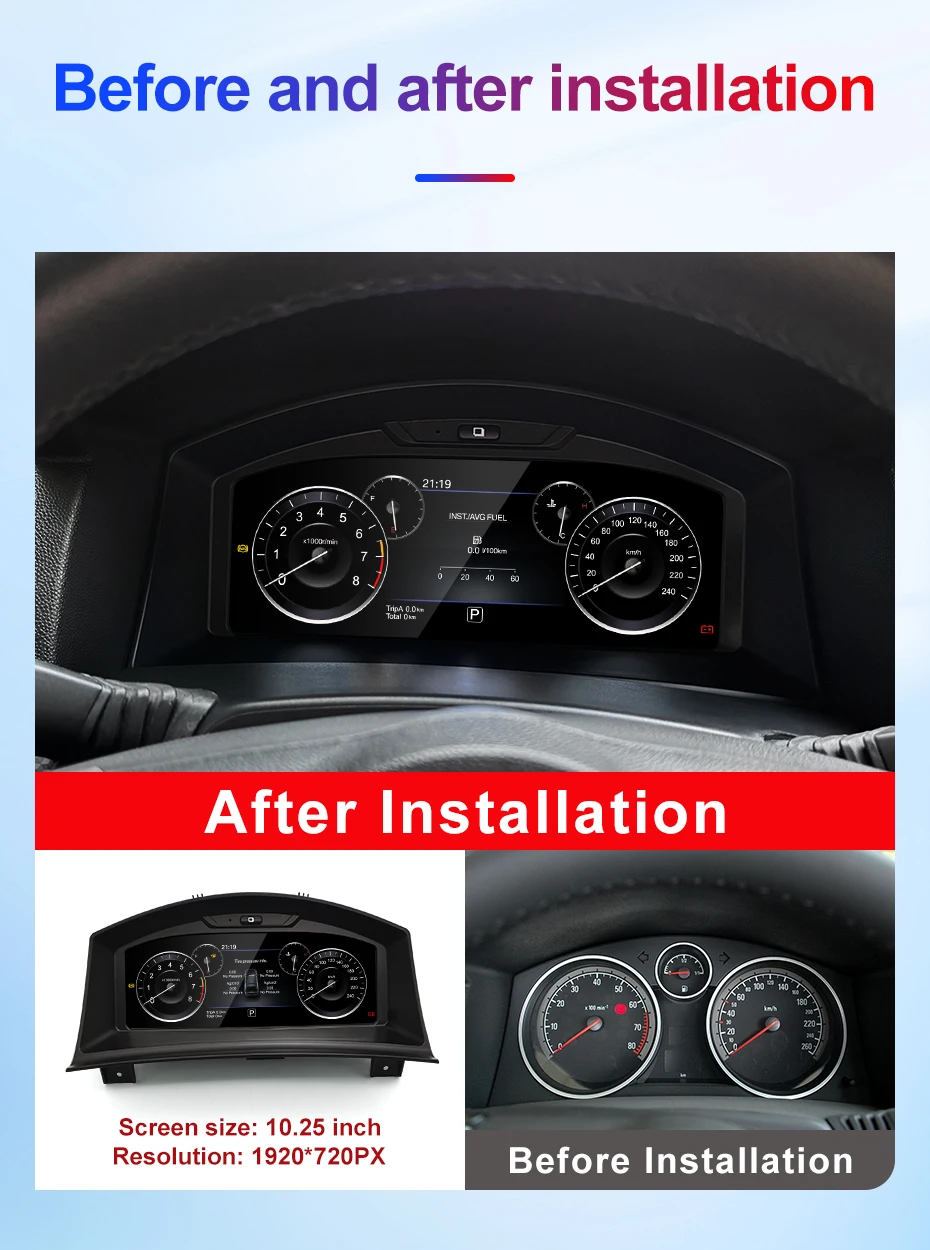 2026 New Product Facroy Price Digital LCD Car Dashboard For BMW Opel Astra H 200
