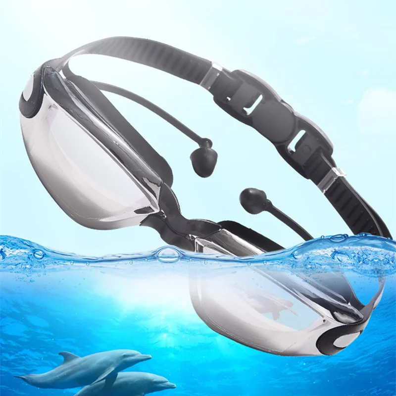 Swimming Goggles Men Women Swim Glasses with Earplug Professional Silicone Pool Diving Eyewear Waterproof Anti-fog UV Protection swimming goggles