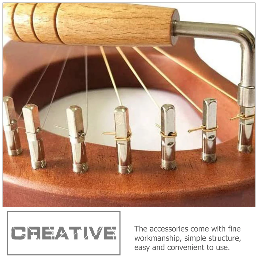 Harp Musical Instrument 1 Set of Professional Lyre Part Harp Sturdy String Nails Lyre Pegs Harp Slack Adjuster Tools Replacement Accessories
