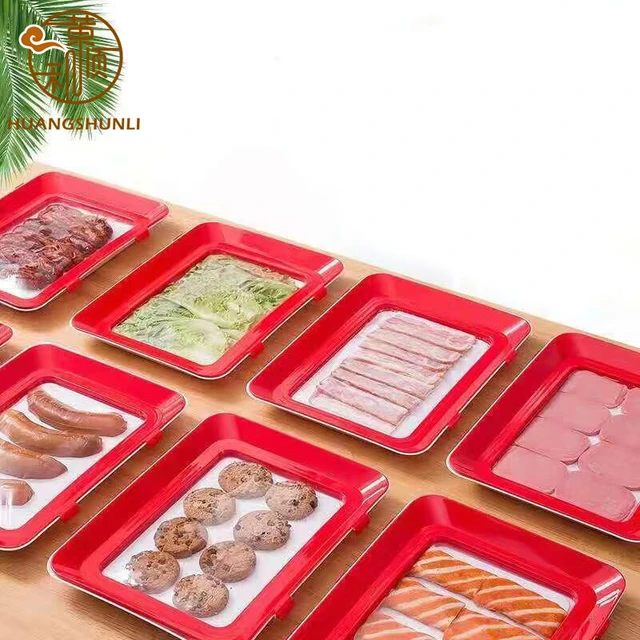 Creative Food Preservation Tray Stackable Food Fresh Storage Magic Elastic  Reusable Vegetables Fresh Keeping Container Organizer - AliExpress