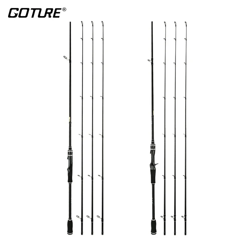 

Goture ML+M+MH Three Tips Portable 2 Section Carbon Fiber Spinning Casting Fishing Travel Rod 1.8m 2.1m 2.4m Bass Rods