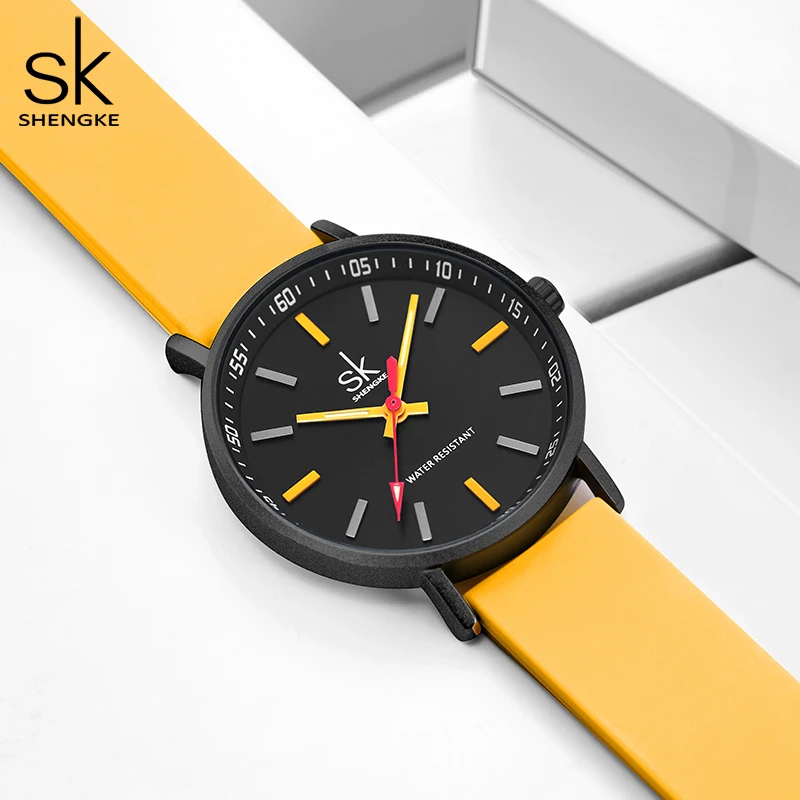 SHENGKE Sports Women Silicone Strap Watches New Design For Woman SK Quartz Wristwatches Original Ladies Clock Relogio Feminino 4