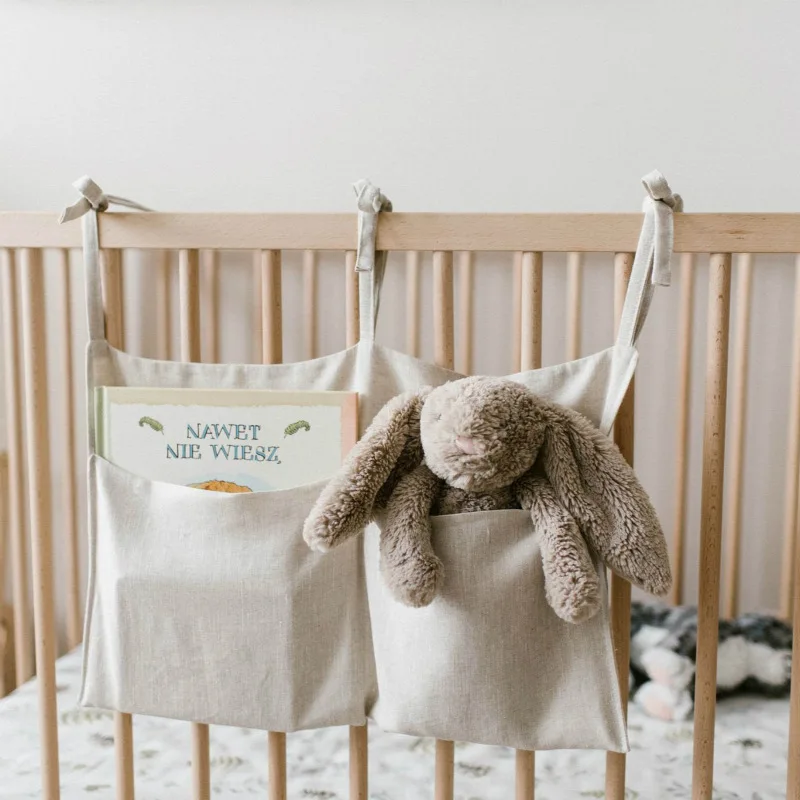 Baby Crib Storage Organizer, Diaper Organizer Crib