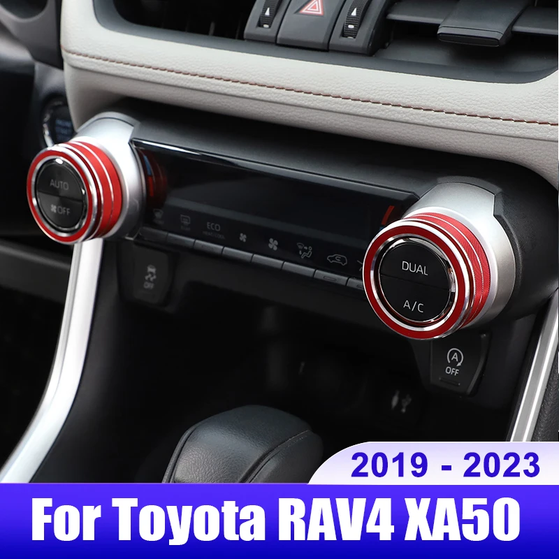 

For Toyota RAV4 XA50 2019 2020 2021 2022 2023 RAV 4 Hybrid Car Air Condition Switch Knob Ring Cover Decoration Accessories