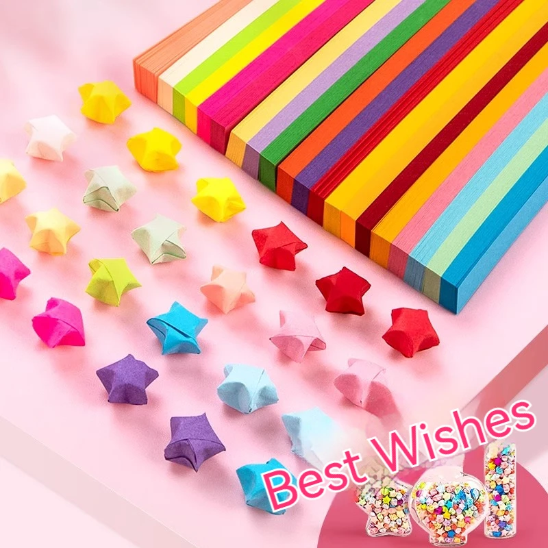 

2000pcs Colorful Papers Lucky Star Glitter Origami Stars Paper Strips DIY Hand Arts Folding Paper Make Home Creativity Decor