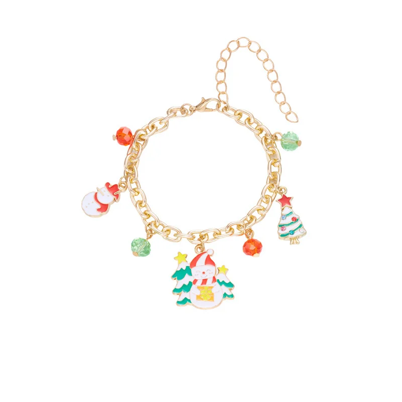 Weihnachten Santa Claus Metall Link Kette Armbänder für Frauen Männer Candy Schneeflocke Weihnachten Baum Elch Tropfen Armbänder Charme Party Schmuck – Detail 14