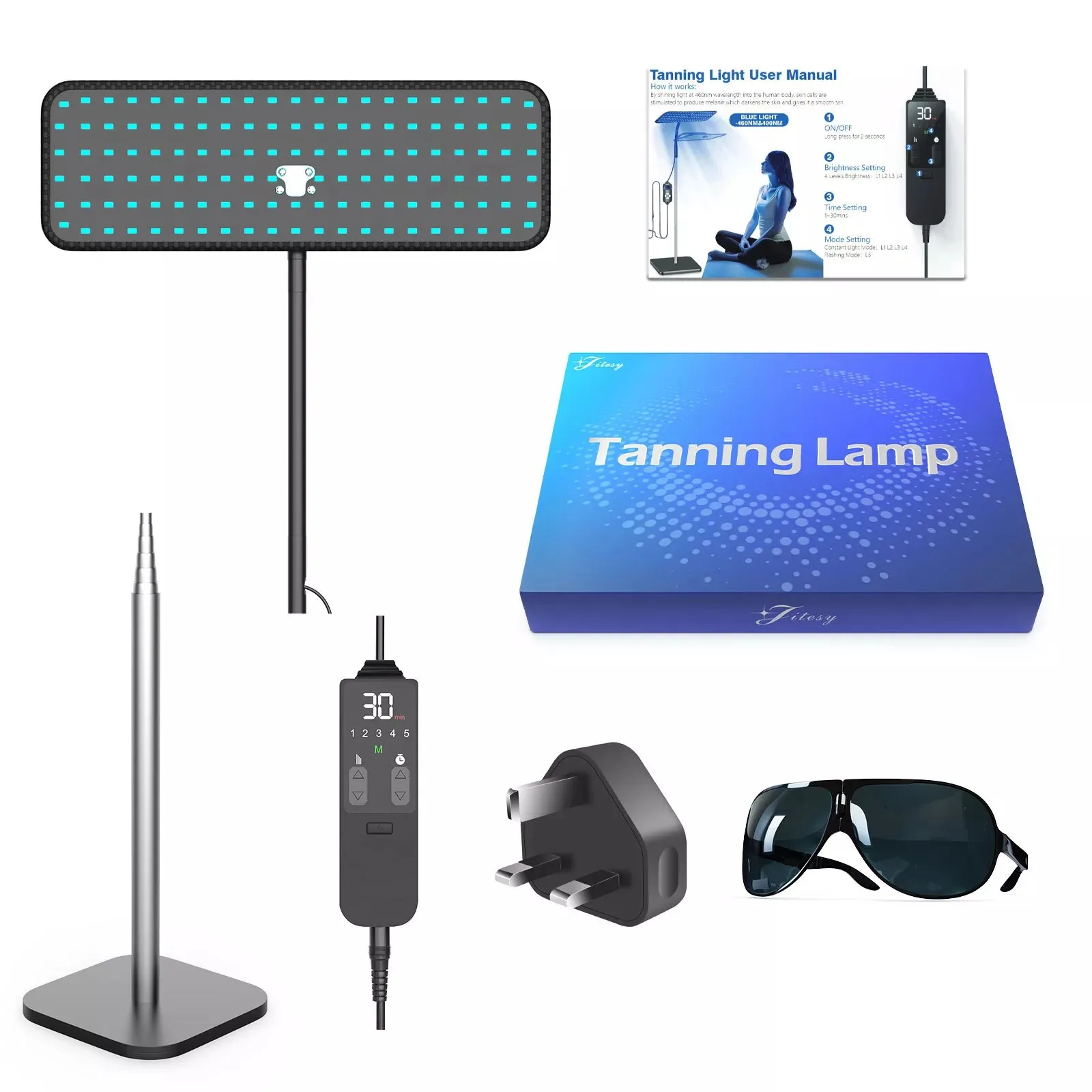 50W Tanning Lamp 460+490nm Wavelength Home Solarium 126LED 48PCS