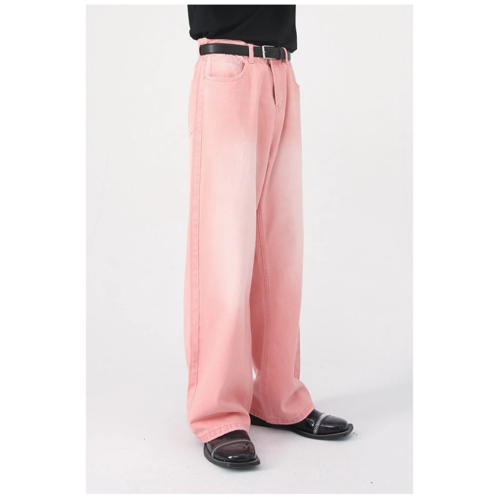 [ PRIMAXIS ]2023 New Men Fashion Straight Loose Jeans Korean Style Mid High Denim Versatile Wide Leg Trousers