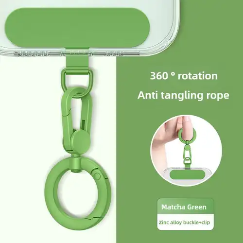 Metal Phone Lanyard Gasket Patch Rotatable Metal Buckle Hanging   Steel Clip Card Cord Tab Mobile Phone Accessories - Image 3