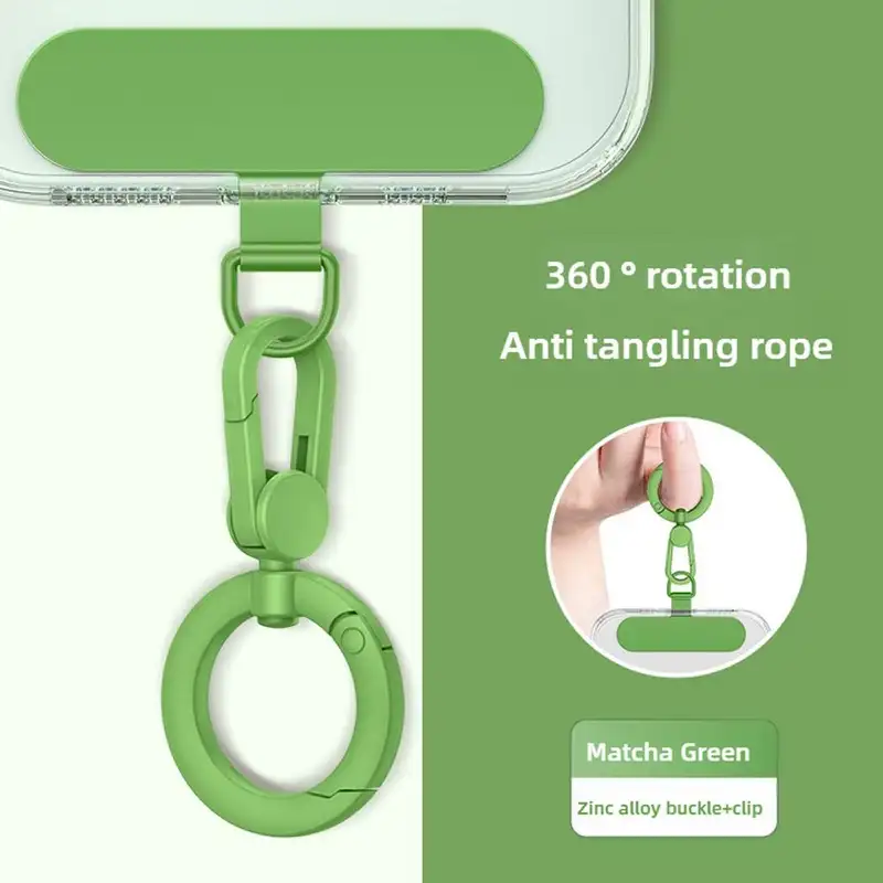 Metal Phone Lanyard Gasket Patch Rotatable Metal Buckle Hanging   Steel Clip Card Cord Tab Mobile Phone Accessories - Image 3