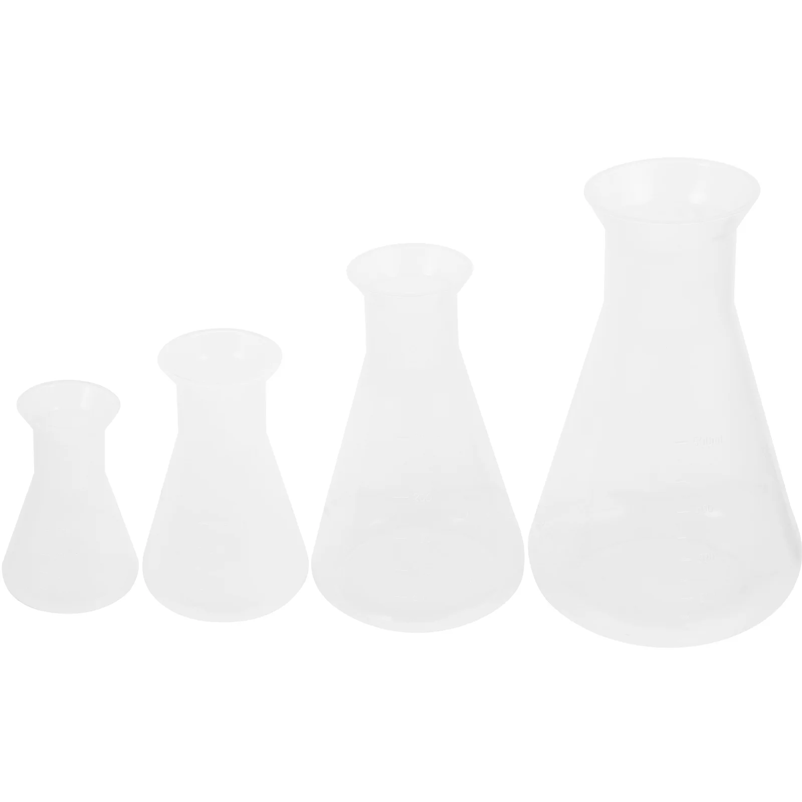 

4 шт. Erlenmeyer колба Лабораторная посуда экспериментные весы конические для пластика с