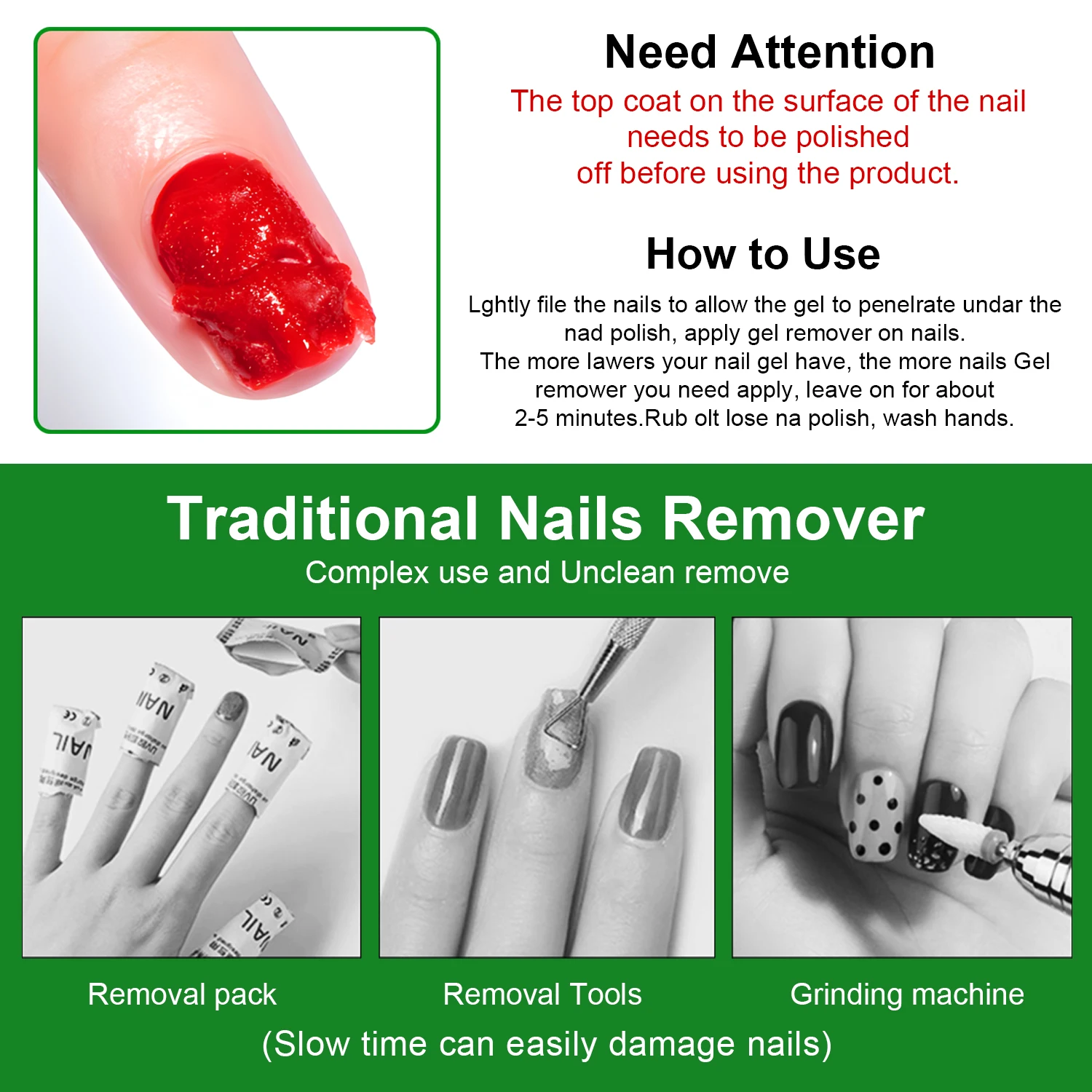 TOWING 10 ml Magic Remover Nagelgel-Nagellackentferner UV-Gel-Nagellack, schnell entfernen, semi-permanenter Lack, Nagellack, 6