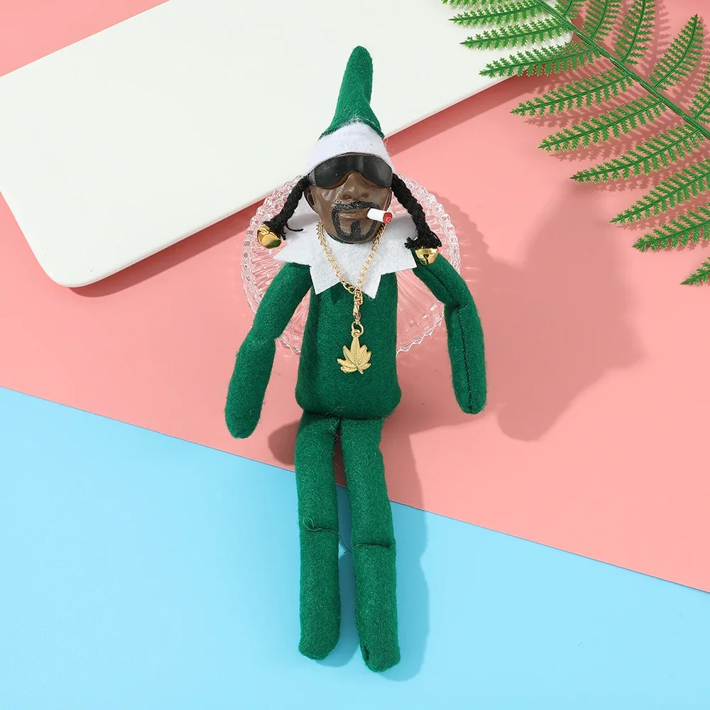 Funny Anime Rapper Snoop on A Stoop Christmas Elf Doll Home Decoration New Year Gift Toys Rapstar plush toy,plush doll,action figures toys,anime ornament