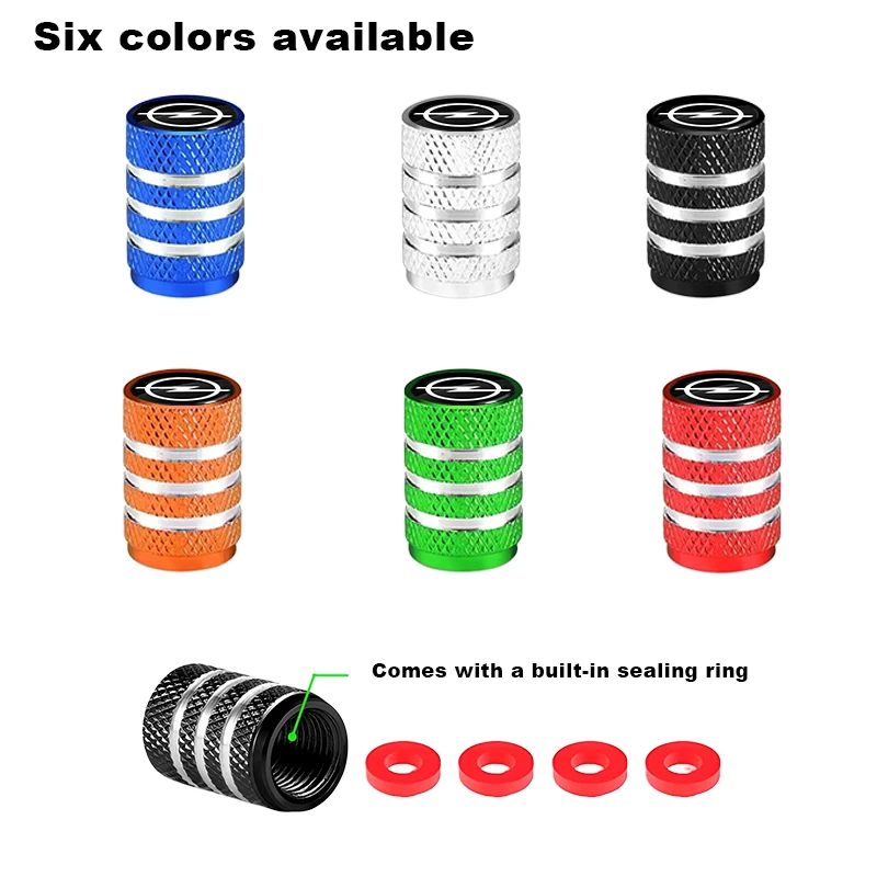 4개입 자동차 타이어 밸브 스템 캡 널링 스타일 타이어 밸브 캡 알루미늄 (오펠 인시그니아, 아스트라, 안타라, 메리바, 자피라, H, G, 코르사 용)