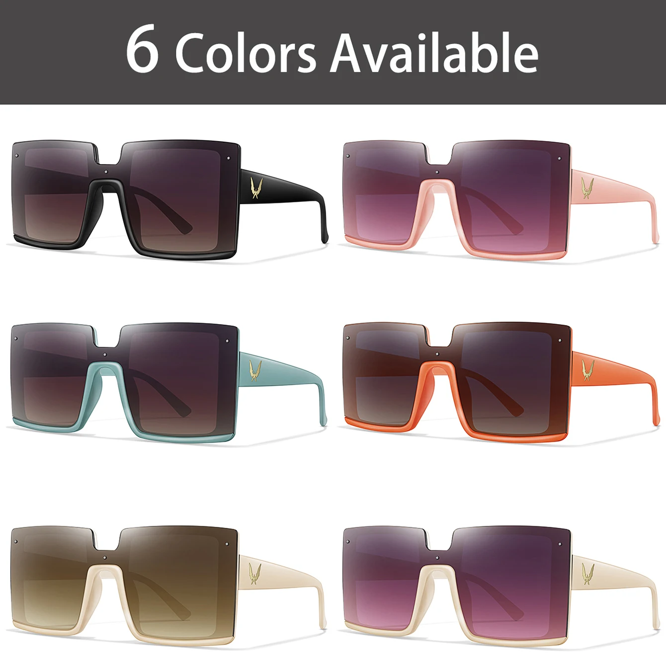 Fashion Vacation Glasses Women Men Casual Square Large Trendy Shades