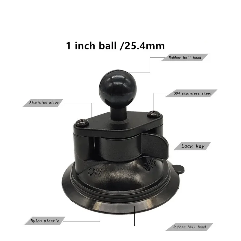 1 inch Ball Head Twist Suction Cup Car Window Twist Lock Suction Cup Base with 1" Ball Mount for Gopro Camera Smartphone