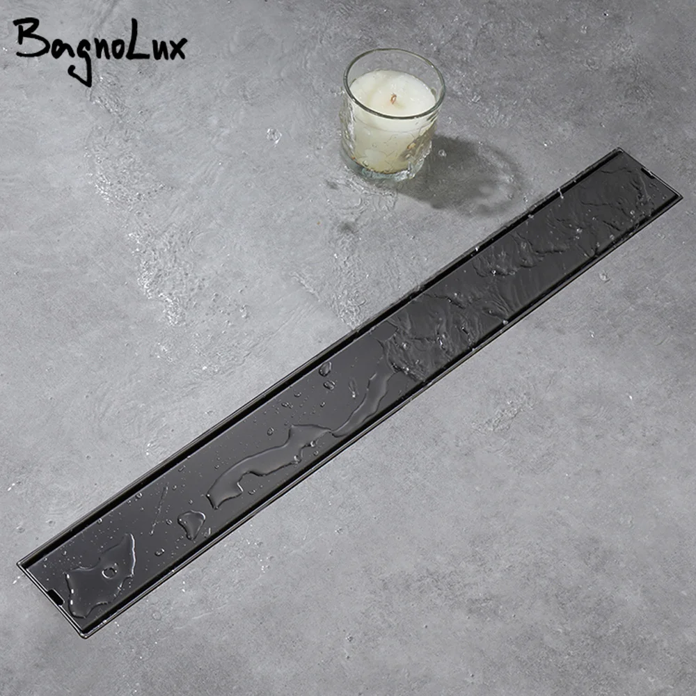 Bathroom Floor Drain Linear Shower Drain 304 Stainless Steel Tile Insert 60/80/90/100CM Deodorize Bathroom Accessories bathroom floor drain