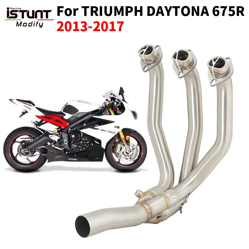 For TRIUMPH DAYTONA 675 675 R 2013 - 2017 Motorcycle Exhaust Full System Front Link Pipe Espace Moto Connect Original Muffler