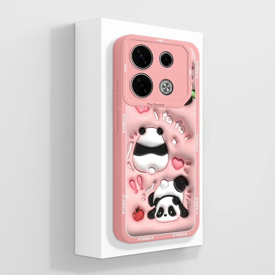 Cute Panda Soft Liquid Silicone Phone Case - Enhanced Protection and Style