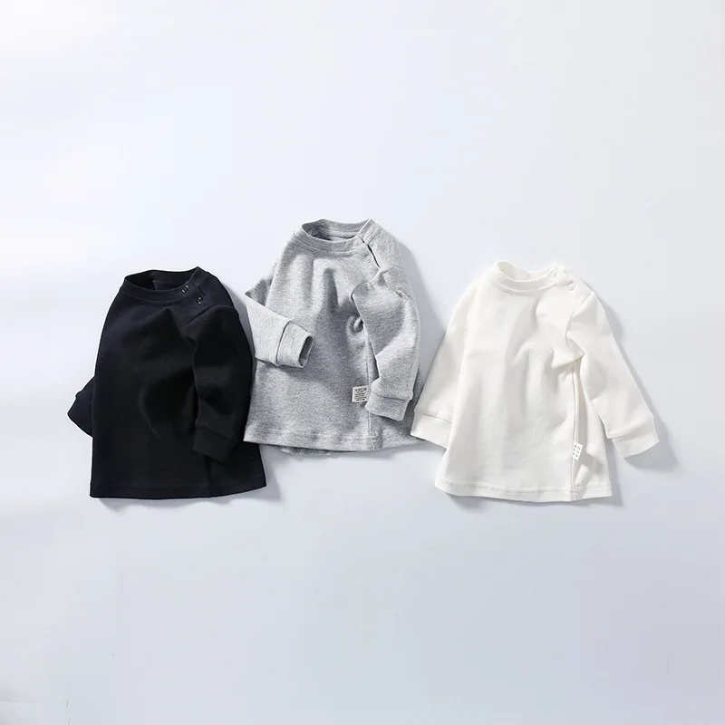 Four Seasons New Baby Long Sleeve T Shirts Infant Boy Cotton Bottoming Shirts Solid Toddler Girls/Boys Soft  T Shirts Kids Tee 3