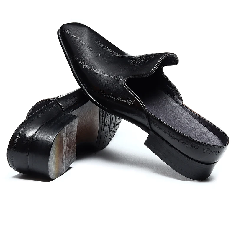 Men's Genuine Leather Spring Luxury Brand Elegant Slip On Slippers Designer Wedding Shoes Bride For Men Moccasin Shoe