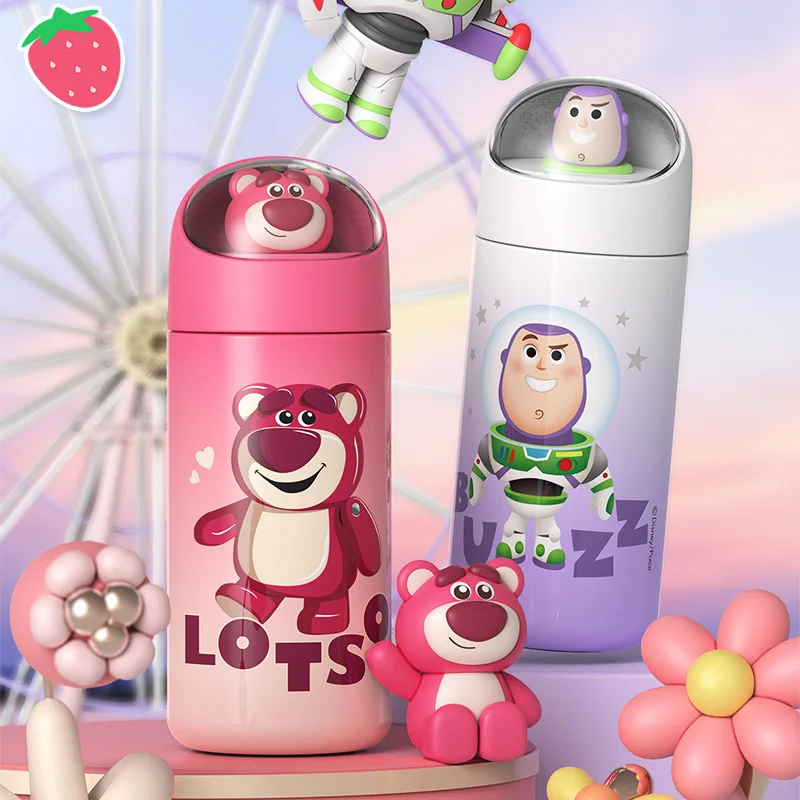 소녀들을 위한 귀여운 단열 컵, 디즈니 보온병 컵, 귀여운 Lotso 외계인 버즈 라이트이어 휴대용 물컵, 350ml