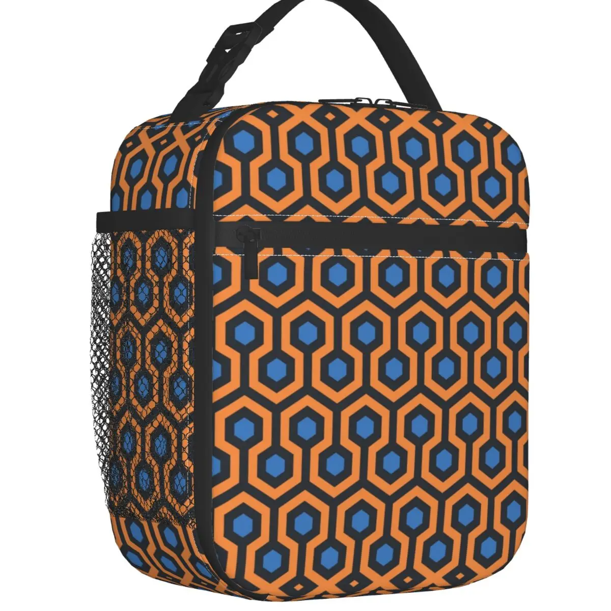 

Shining Overlook Hotel Carpet Looped Hexagons Portable Lunch Boxes Leakproof Geometric Cooler Thermal Food Insulated Lunch Bag