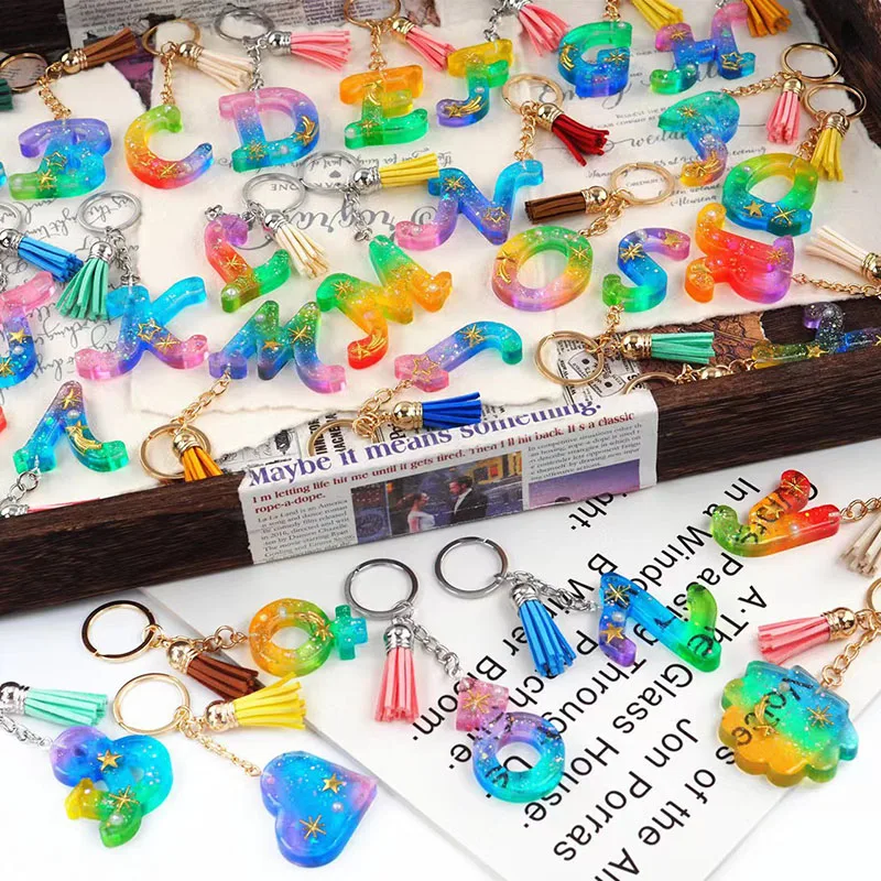 Alphabet Epoxy Resin Mold Kit Mixed Style Silicone Letters Casting Molds Set for DIY Keychain Pendant Jewelry Making Accessories