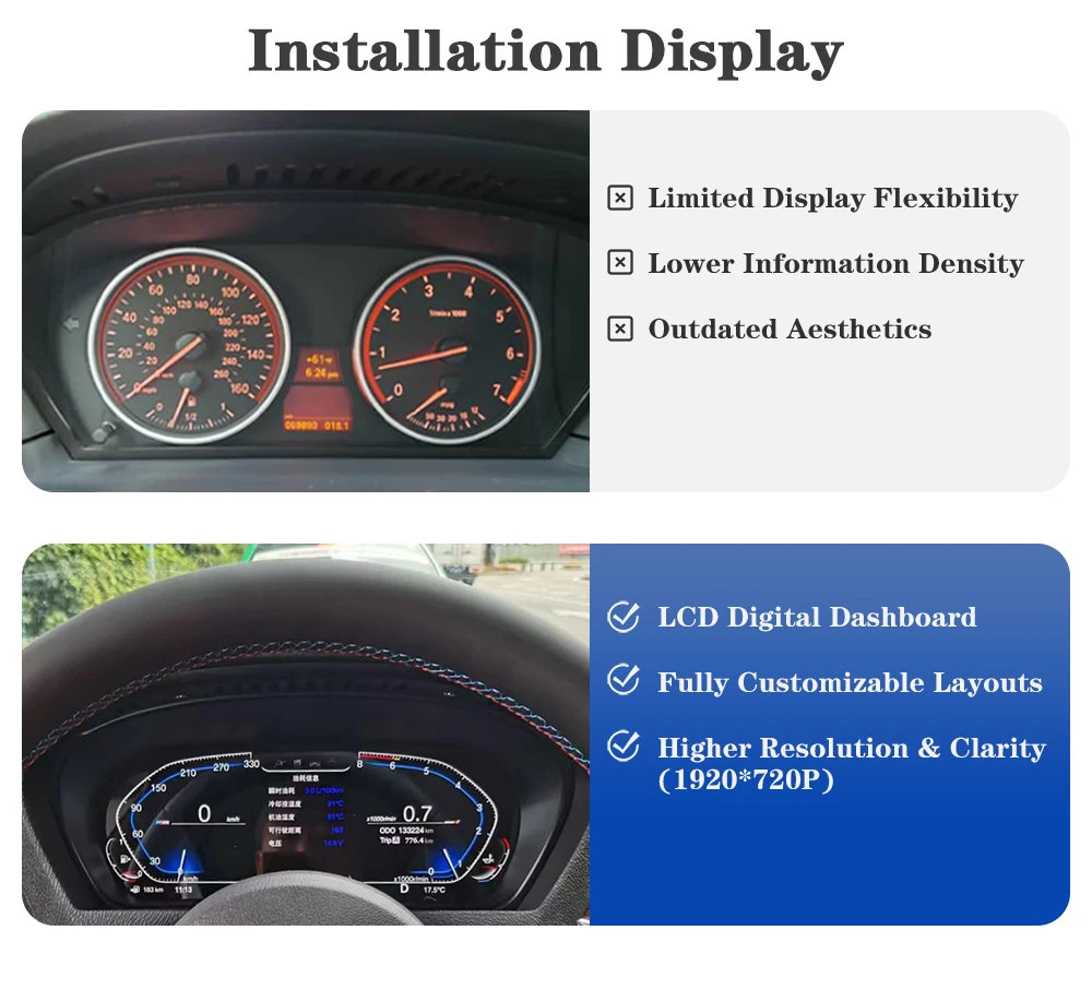 AUTOTOP 12,3 "1920*720 Virtuelles Cockpit Digital LCD Gauge Cluster Tachometer Für BMW 3 4 Serie F30 F31 F34 F32 F33 F36 NBT EVO – Detail 11