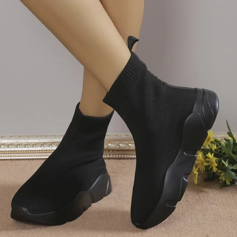 2023 High Quality Shoes for Women Slip-on Women's Boots Fashion Round Toe Daily Boots Women Hot Sale Platform Ankle Boots
