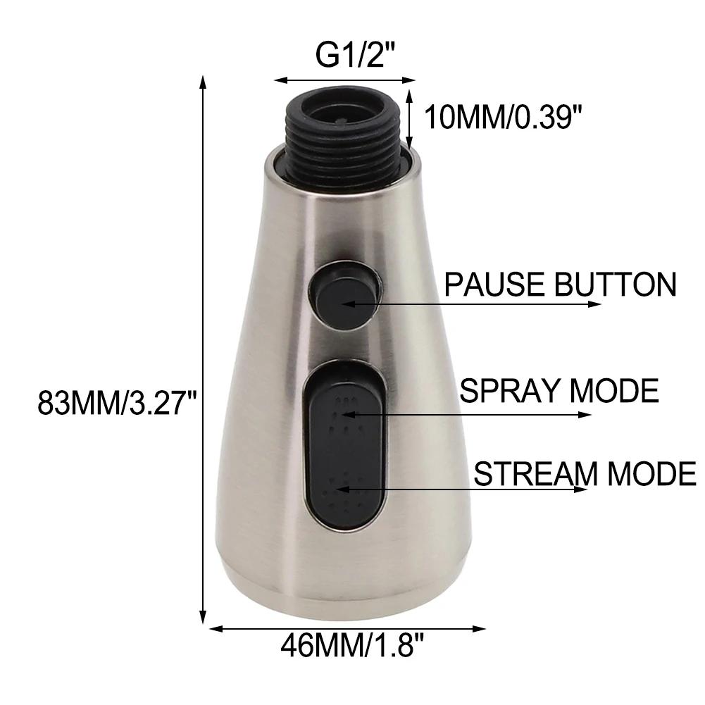

Kitchen Tap Faucet Pull Out Spray Shower Head Setting Kitchen Spare Replacement Tap Sprayer Black Head Sprinkler Bathroom Parts