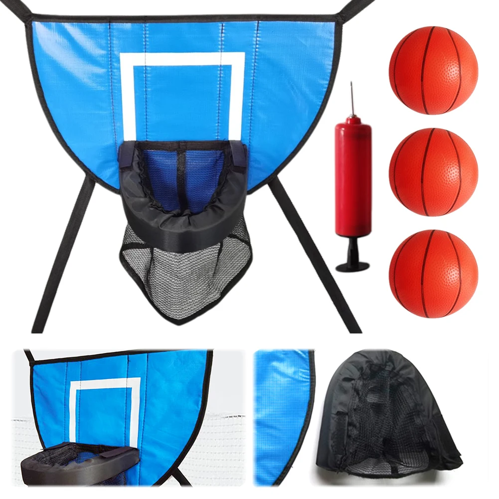 Mini Basketball Hoop Set with Pump and Mini Ball Easy To Assemble Trampoline Accessory for Trampoline and All Ages