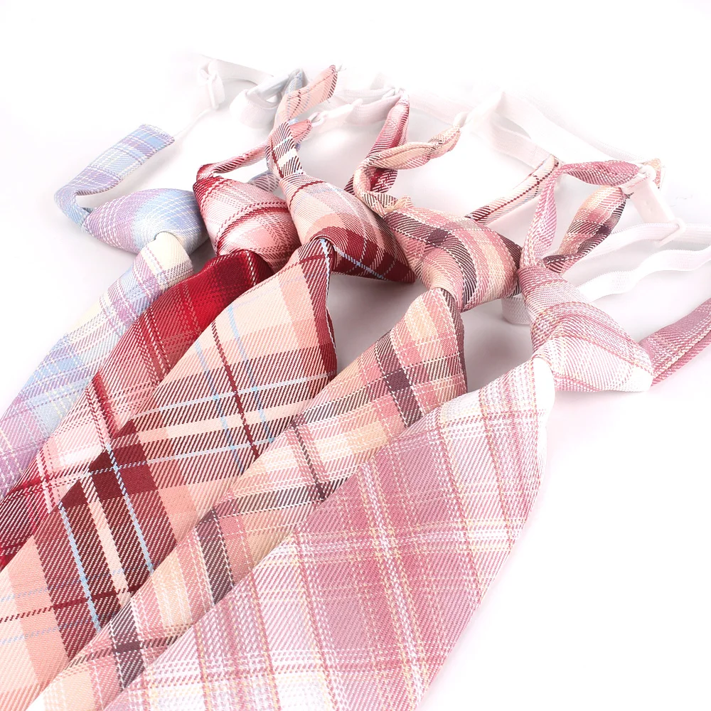 Skinny Ties For Men Women Casual Plaid Necktie Suits Boys Girls Ties Slim Men Necktie Gravatas Simple Lazy person Student Tie Neck ties