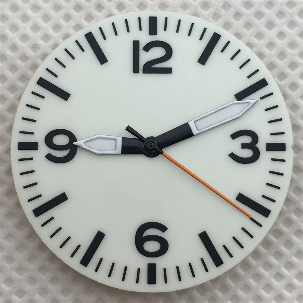 29mm Black and White Full Luminous Dial with Green Luminescence