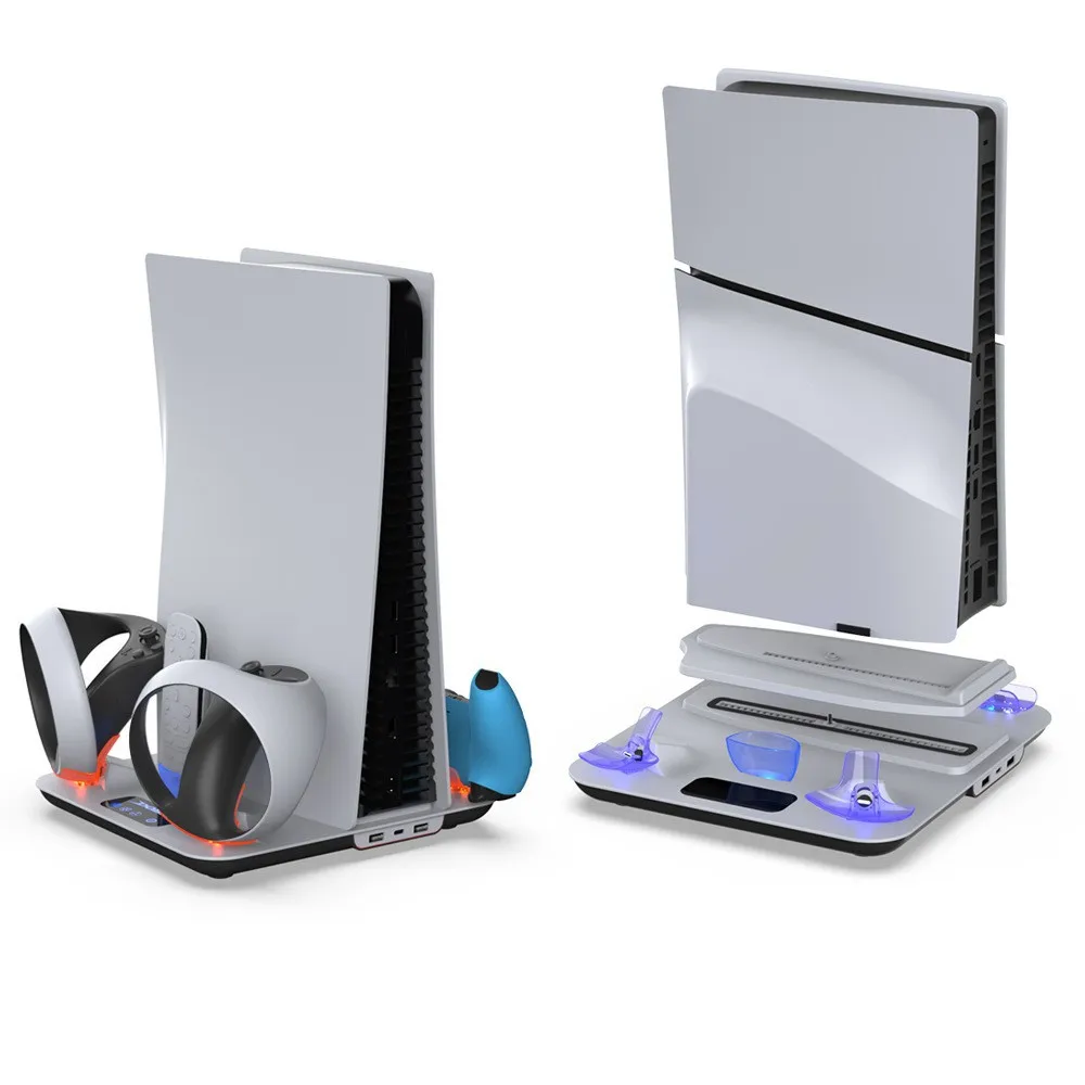 

For PS5 Slim Console Multi-functional Cooling Dock for Sony VR2 Grip Charger + Headset Hanger