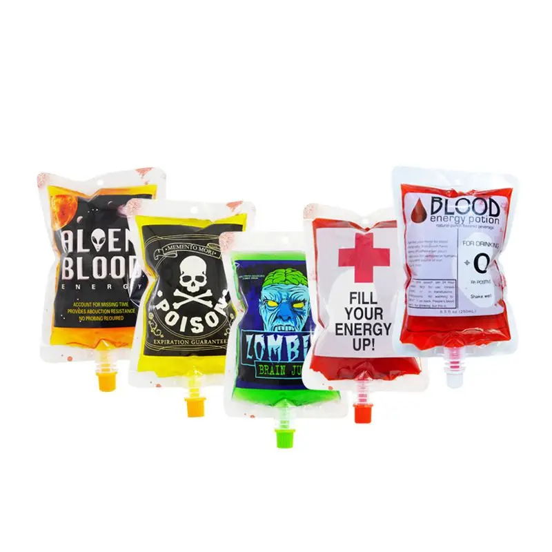5pcs Food Grade Halloween Blood Bag Vampire Halloween Cosplay Drink Bag