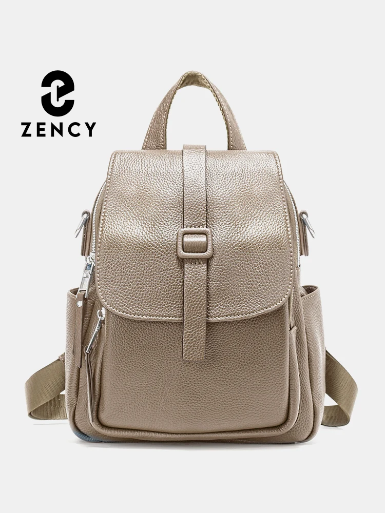 

Zency Women Small Backpack 100% Genuine Leather Roomy Travel Schoolbag Girl Fashion Female Knapsack Shoulder Bag Satchel 2024