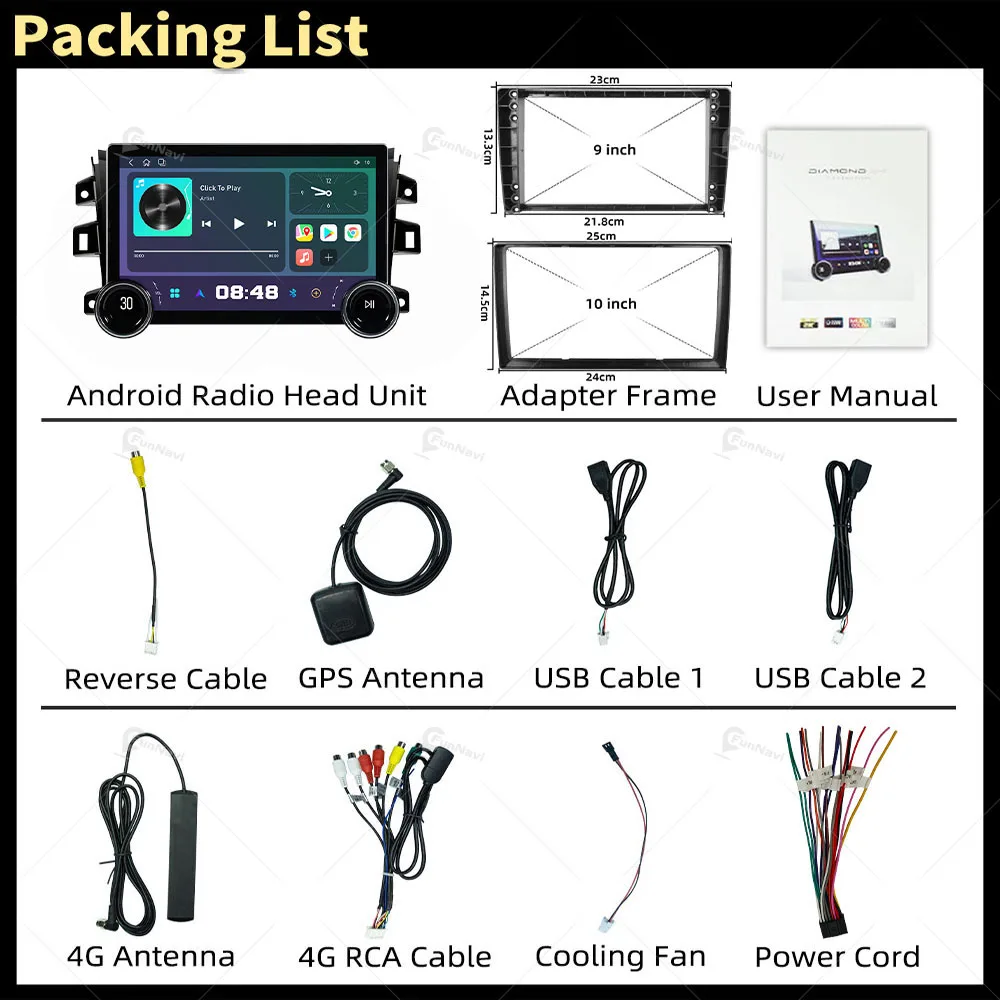 Nissan Navara Frontier  Ƽ̵ ÷̾, NP300 2016-2018, 2 Din, ȵ̵, FM, GPS, , ̼,  ׷
