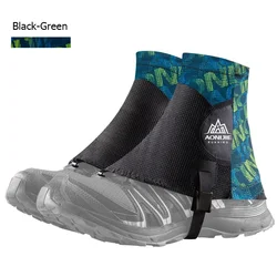 AONIJIE Outdoor Unisex Reflective Running Trail Gaiters - Protective Sandproof Shoe Covers for Triathlon, Marathon, and Hiking (E941 BlackGreen S)