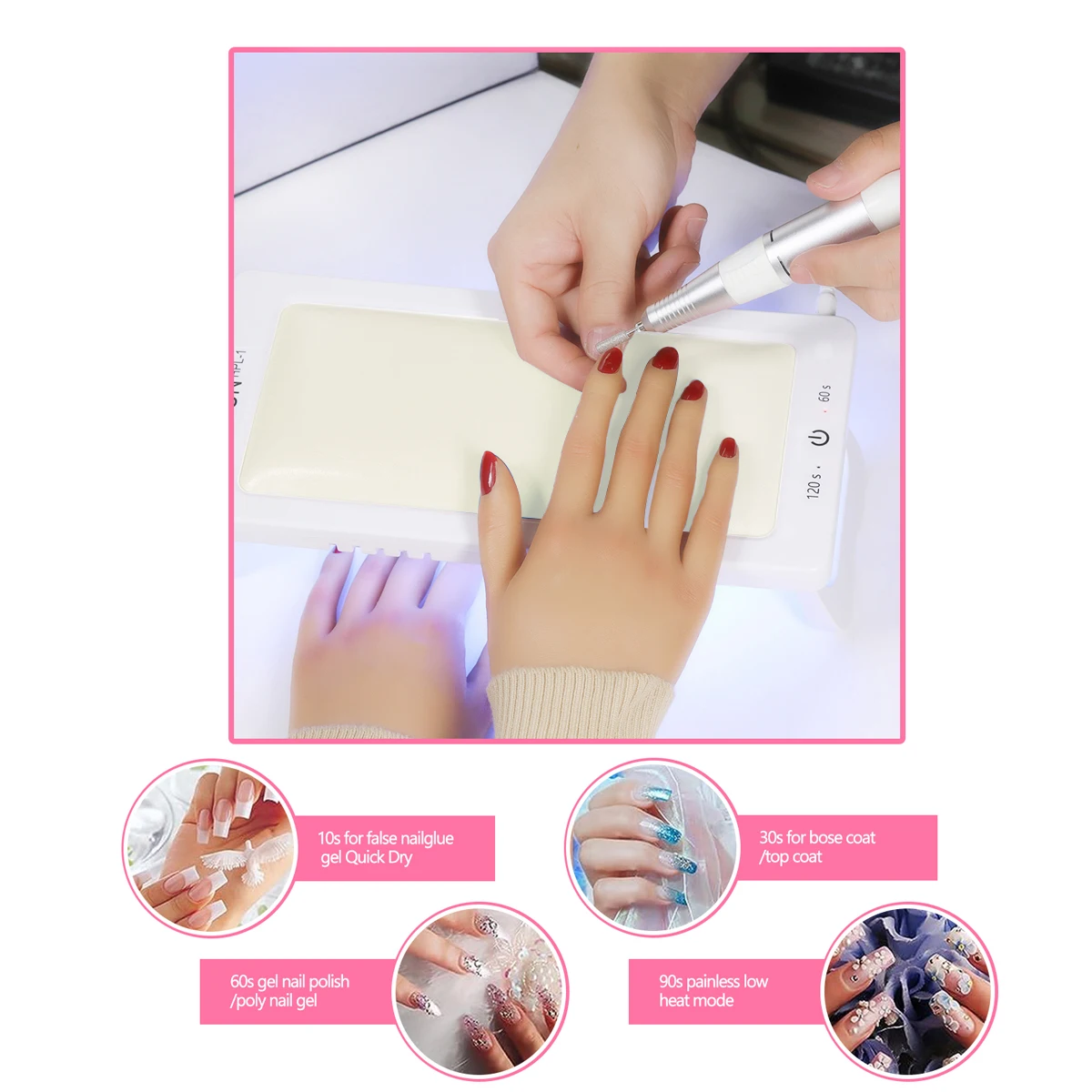 LINMANDA New UV LED Nail Dryer With Leather Pillow For Nail Salon Nail Shop Manicure Tools Foldable Drying Lamp Equipment 6