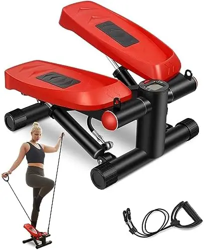 

Steppers for Exercise, Mini Steppers with Resistance Bands for Home Fitness, Upgraded Air Powered Stair Steppers with 330LBS Loa