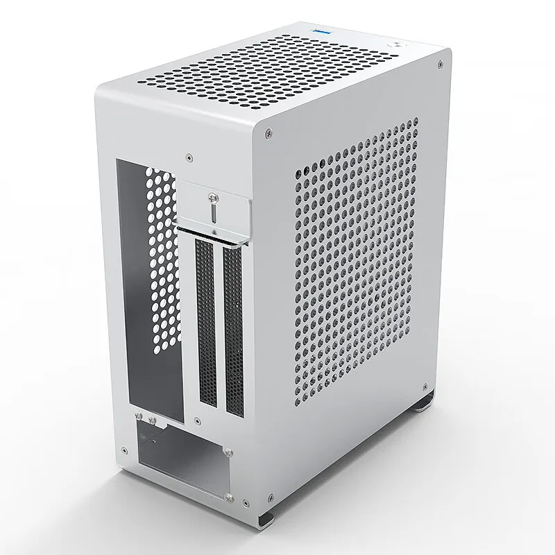 ZZAW A1P MINI-ITX Computer Case All Aluminum Desktop Office Small Chassis Silver Support FLEX 1U Power Supply PC Case
